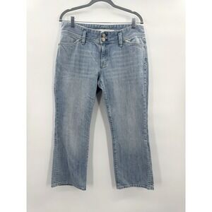 Gap VTG Y2K Womens 10 R Low Rise Crop Denim Jean Capris Light Wash Double Button